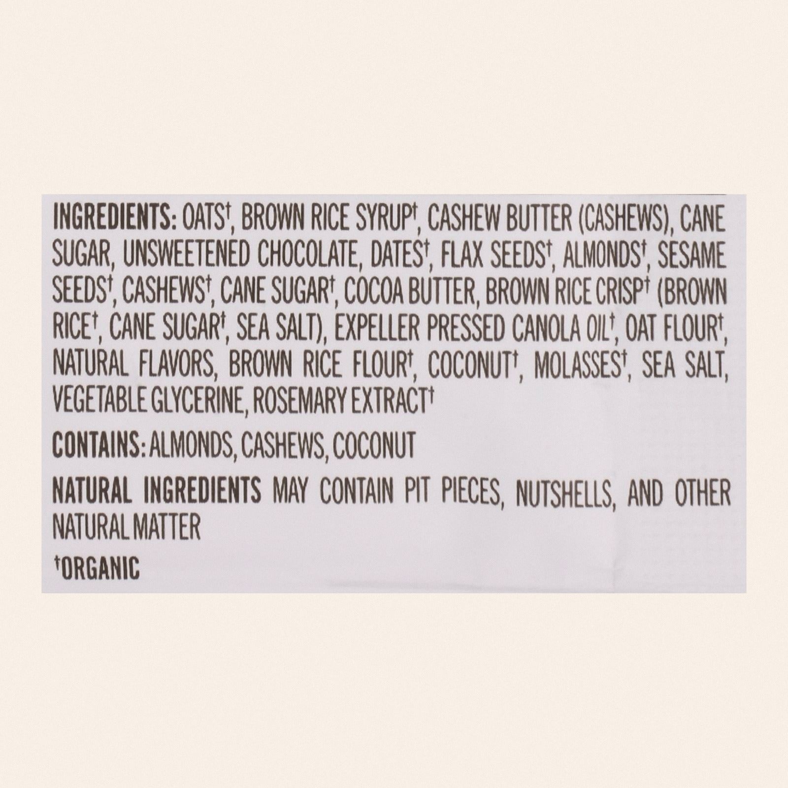 Probar Organic Chocolate Coconut Bar - Case of 12 - 3 oz - Back