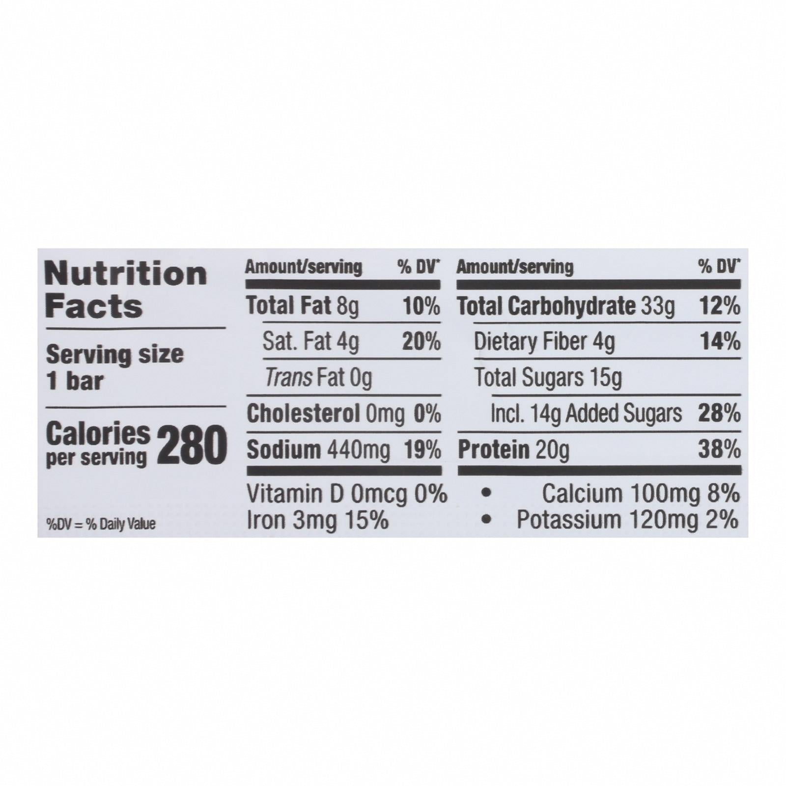 Probar Organic Mint Chocolate Core Bar - Case of 12 - 2.46 oz - Nutrition Facts