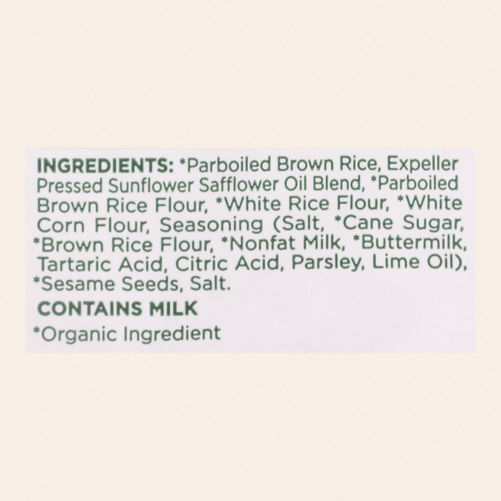Lundberg Family Farms - Rice Chips - Fiesta Lime - Case of 24-1.5 oz. - Back