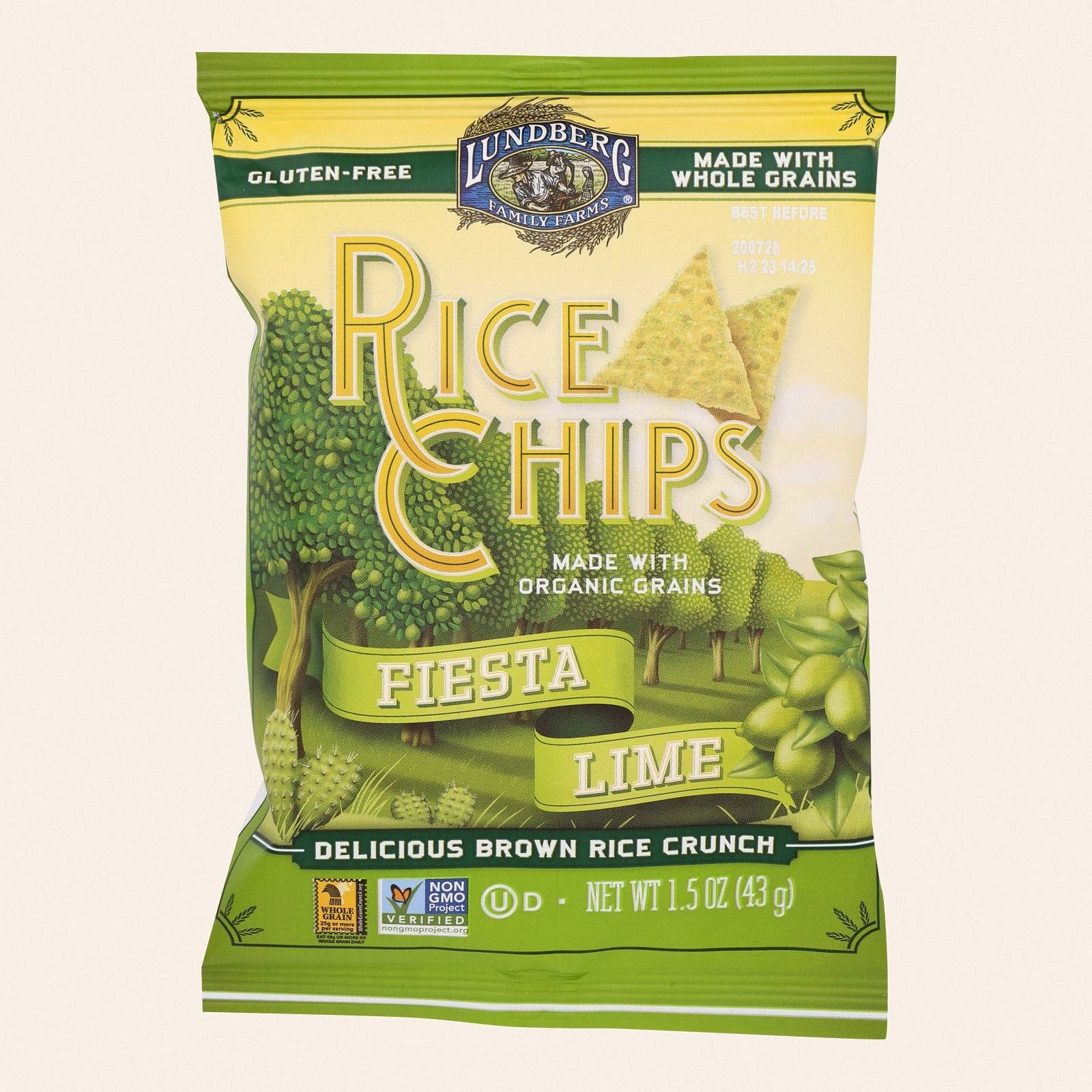 Lundberg Family Farms - Rice Chips - Fiesta Lime - Case of 24-1.5 oz. - Front