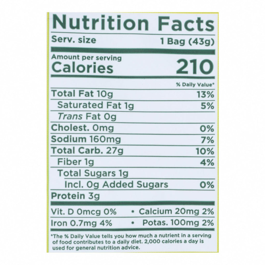 Lundberg Family Farms - Rice Chips - Fiesta Lime - Case of 24-1.5 oz. - Nutrition Facts