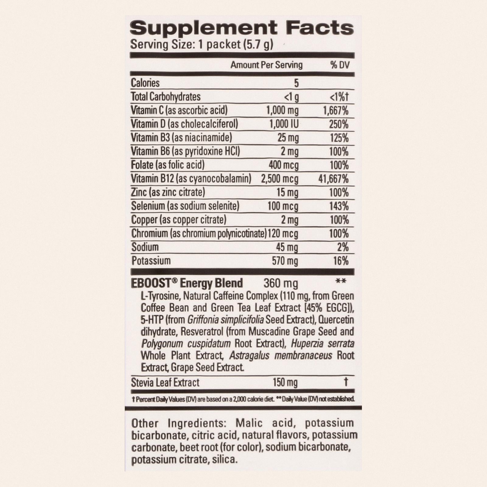 Eboost - Super Powder Acai Pmgrnte - Case of 20-.25 OZ - Back