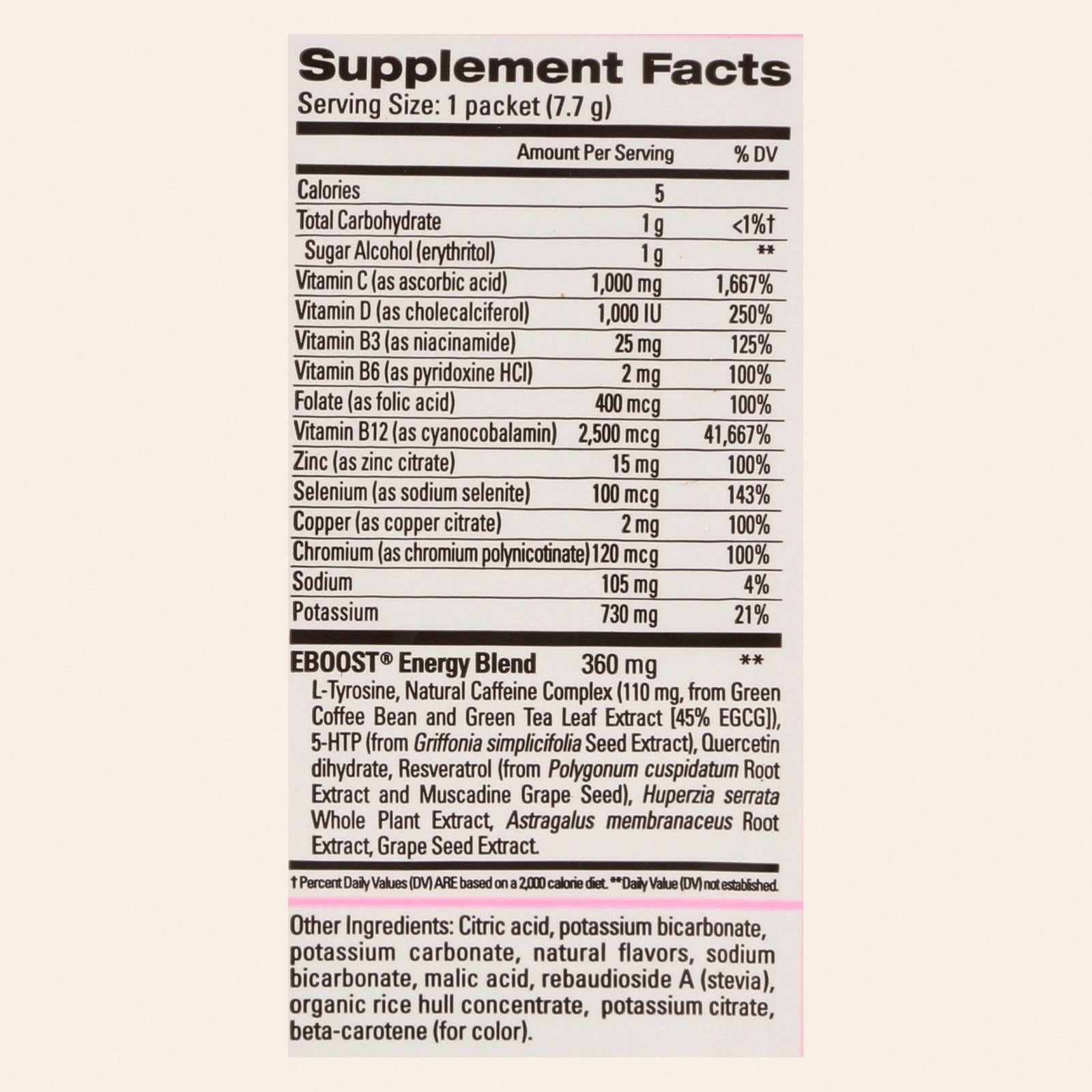 Eboost - Super Powder Pink Lemonade - Case of 20-.24 OZ - Back