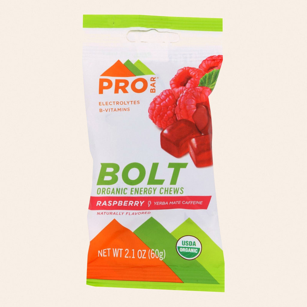Probar Bolt Energy Chews - Organic Raspberry - 2.1 oz - Case of 12 - Front