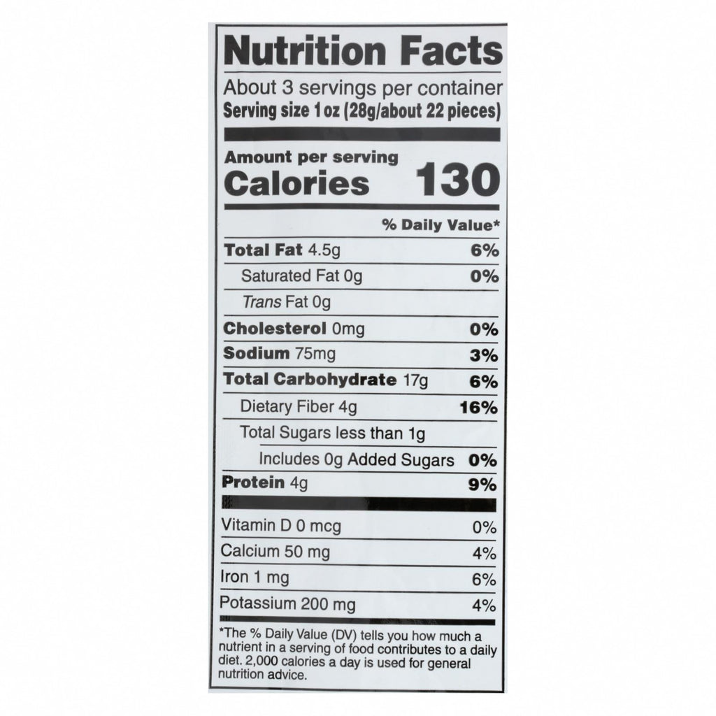 Calbee Snapea Crisp - Snapea Crisps - Black Pepper - Case of 12 - 3.3 oz - Nutrition Facts