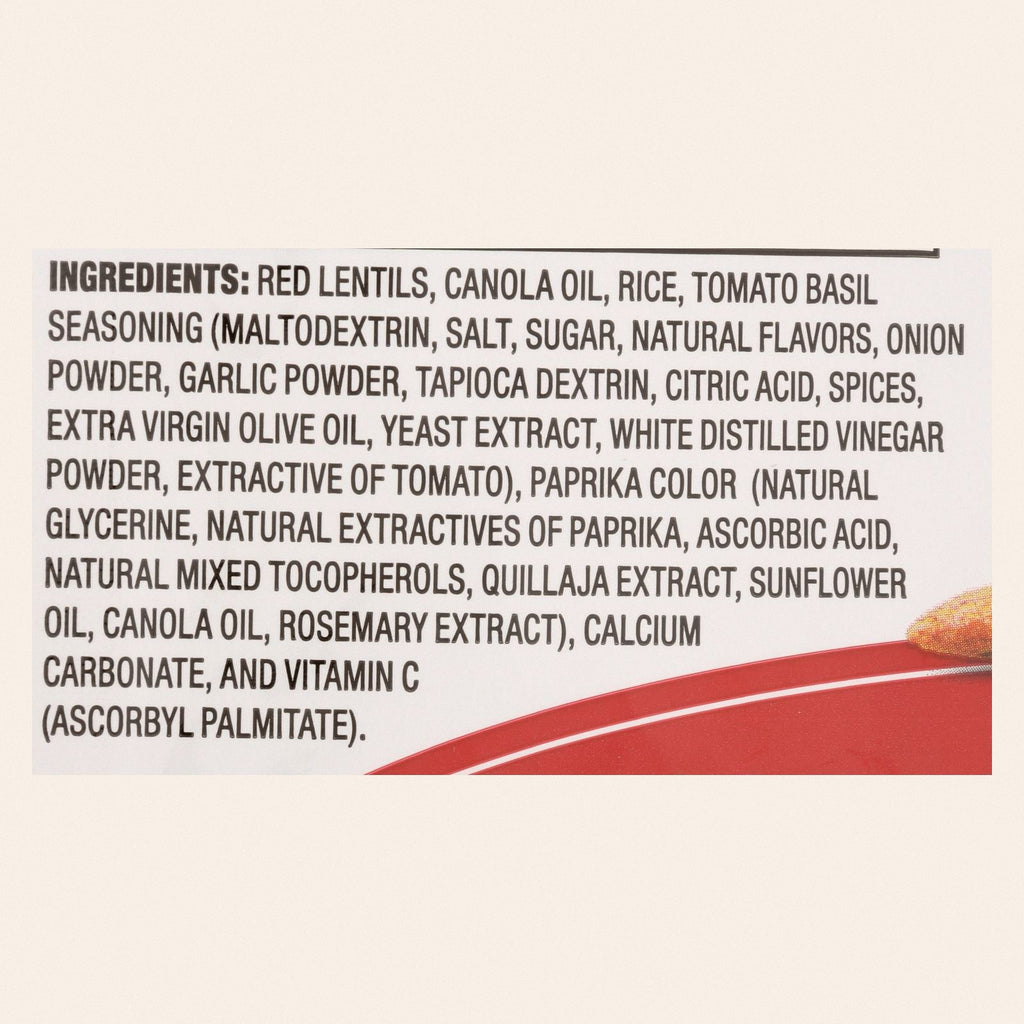 Calbee Snapea Crisp - Lentil Snaps - Tomato Basil - Case of 12 - 3 oz - Back