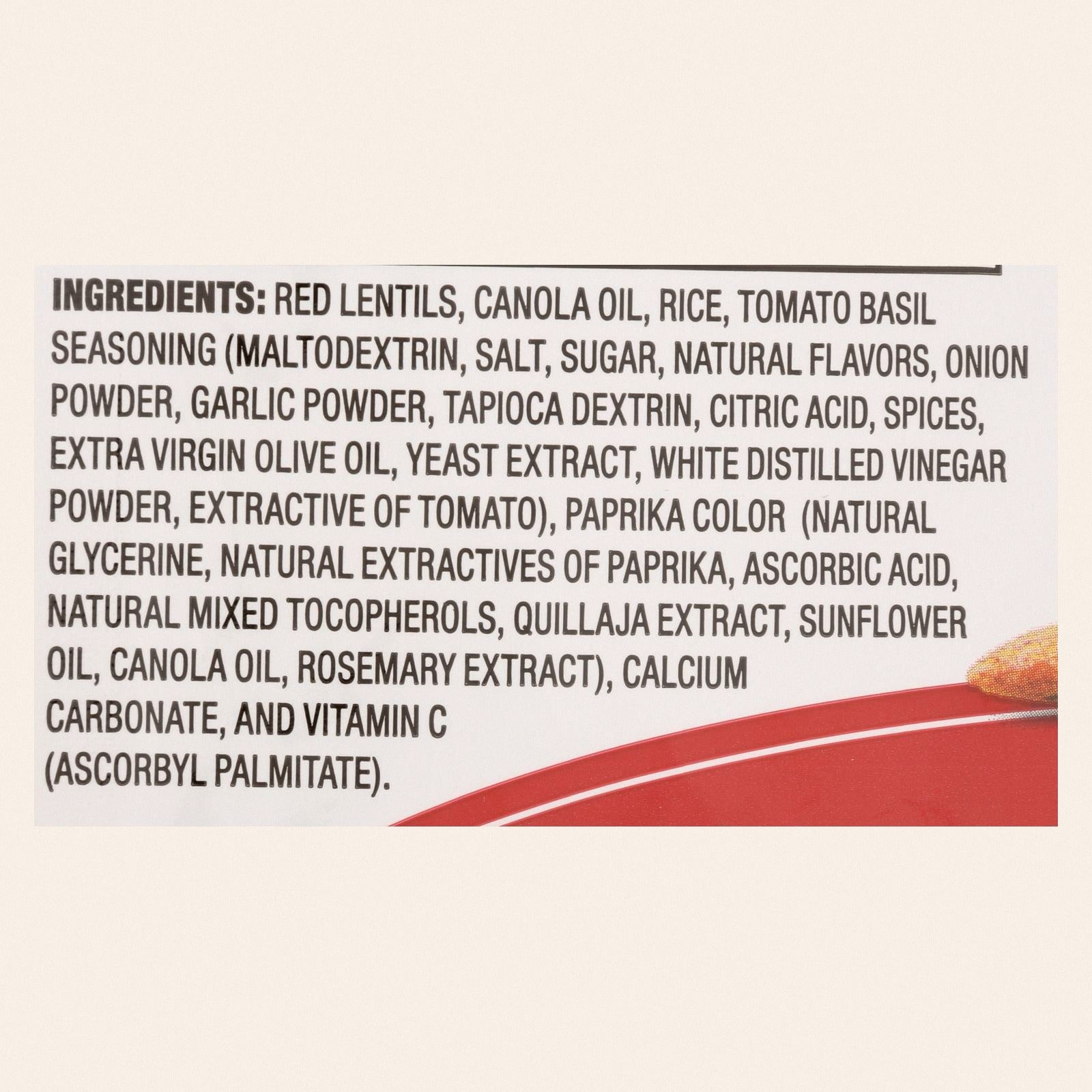 Calbee Snapea Crisp - Lentil Snaps - Tomato Basil - Case of 12 - 3 oz - Back