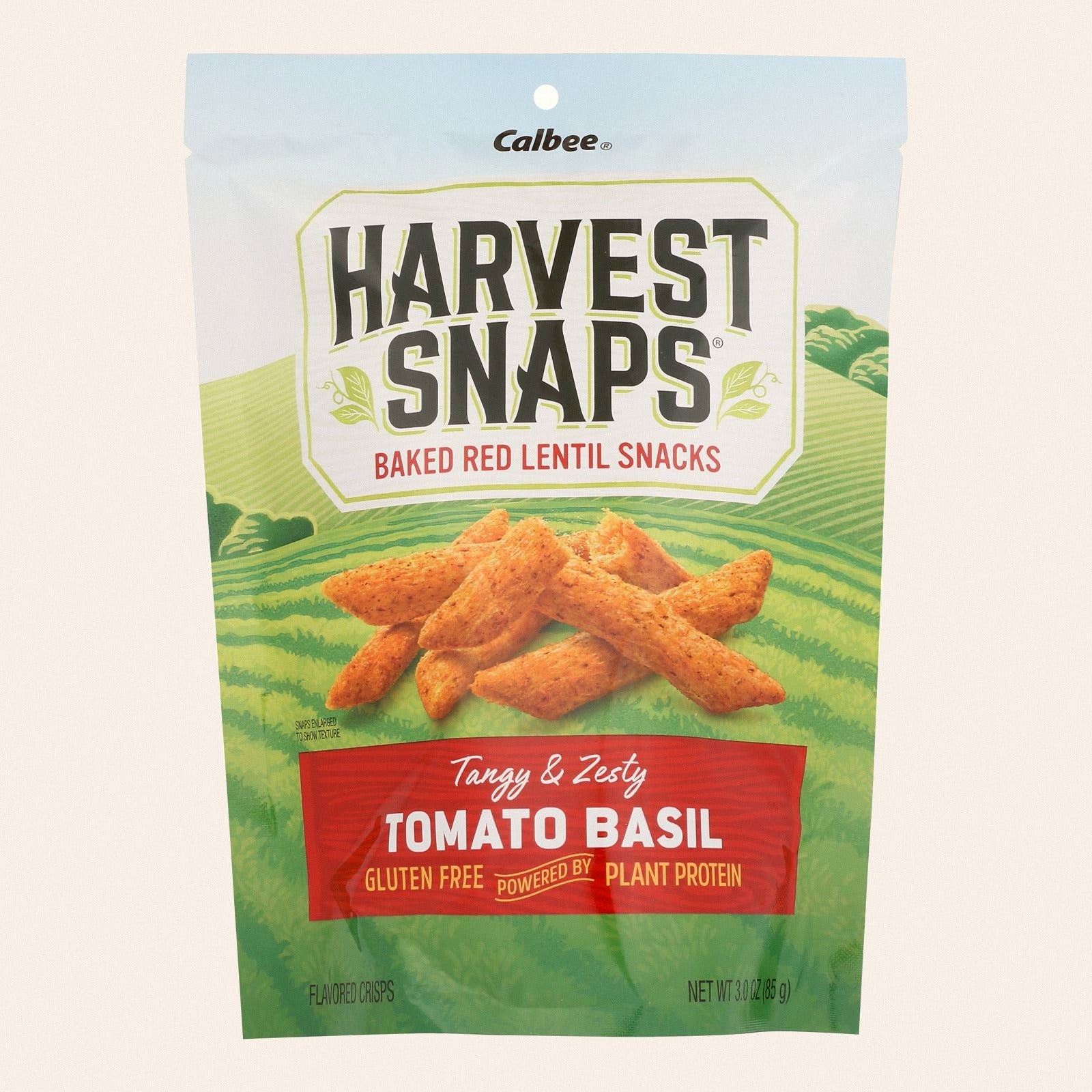 Calbee Snapea Crisp - Lentil Snaps - Tomato Basil - Case of 12 - 3 oz - Front