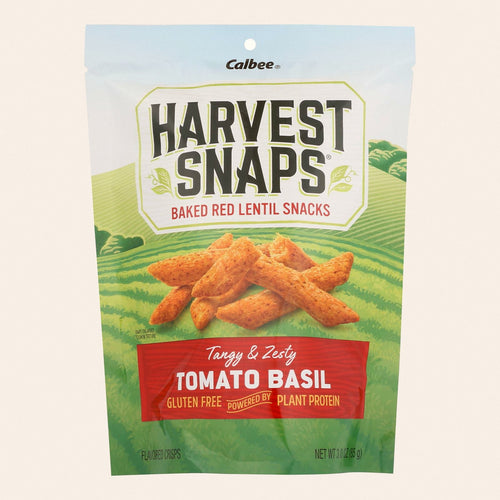 Calbee Snapea Crisp - Lentil Snaps - Tomato Basil - Case of 12 - 3 oz - Front