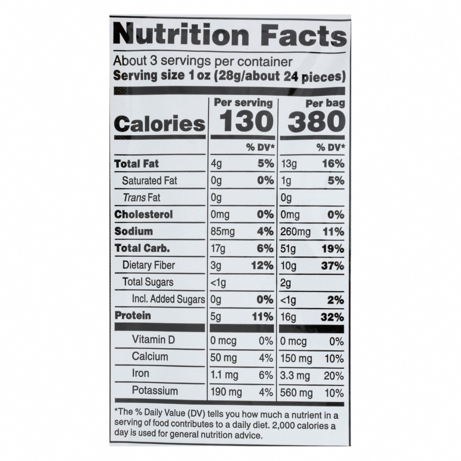 Calbee Snapea Crisp - Lentil Snaps - Tomato Basil - Case of 12 - 3 oz - Nutrition Facts