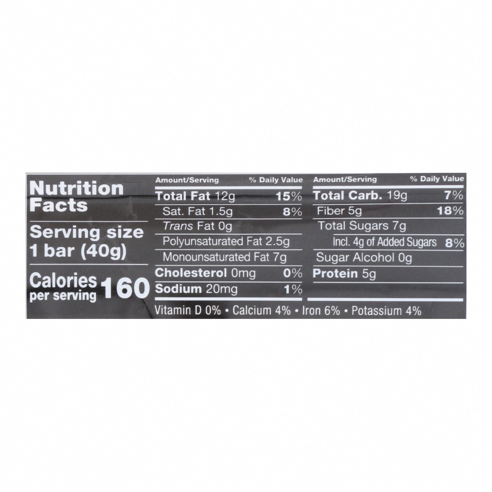 Kind Bar - Blueberry Vanilla and Cashew - 1.4 oz Bars - Case of 12 - Nutrition Facts