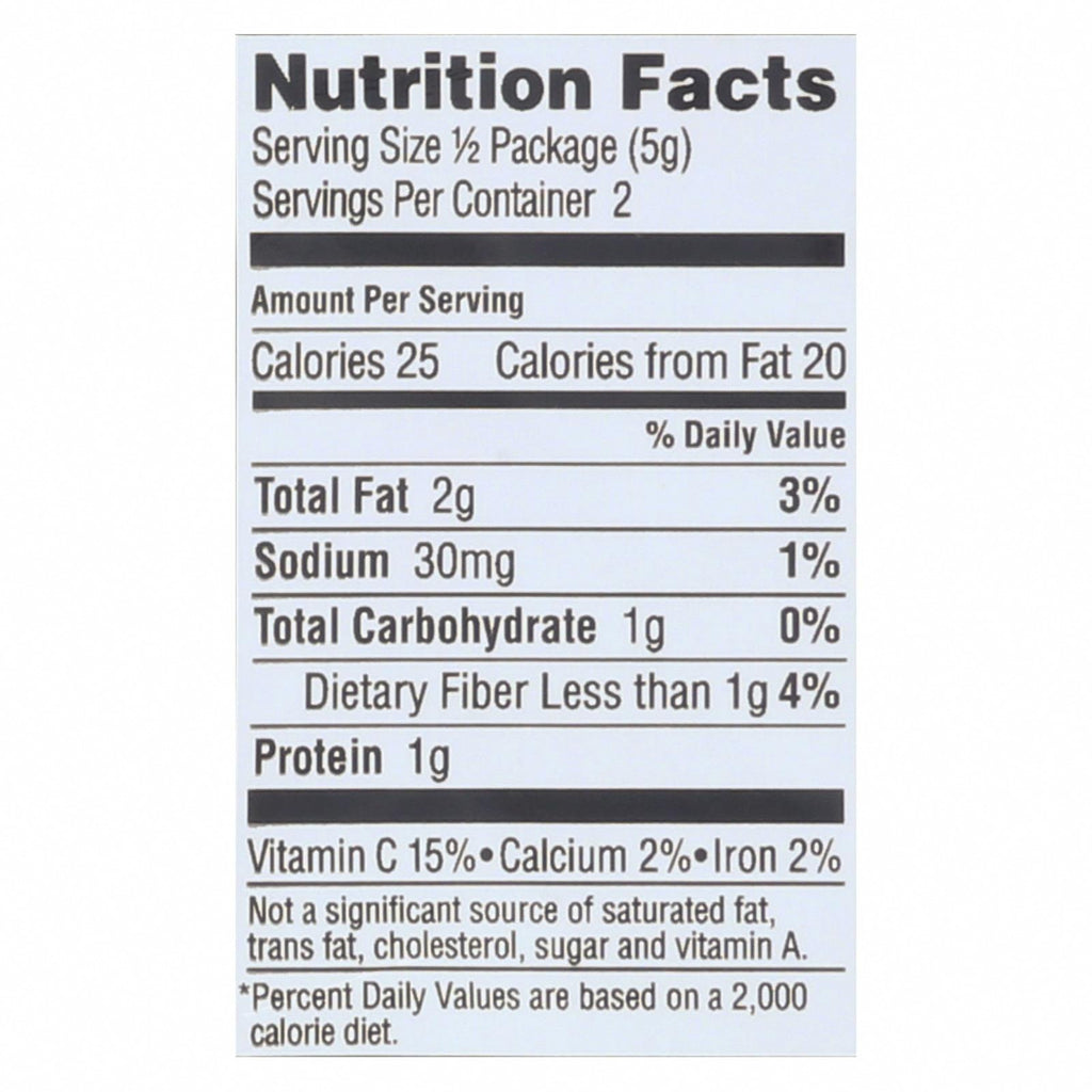 Gimme Organic Roasted Teriyaki - Case of 12 - 0.35 oz. - Nutrition Facts