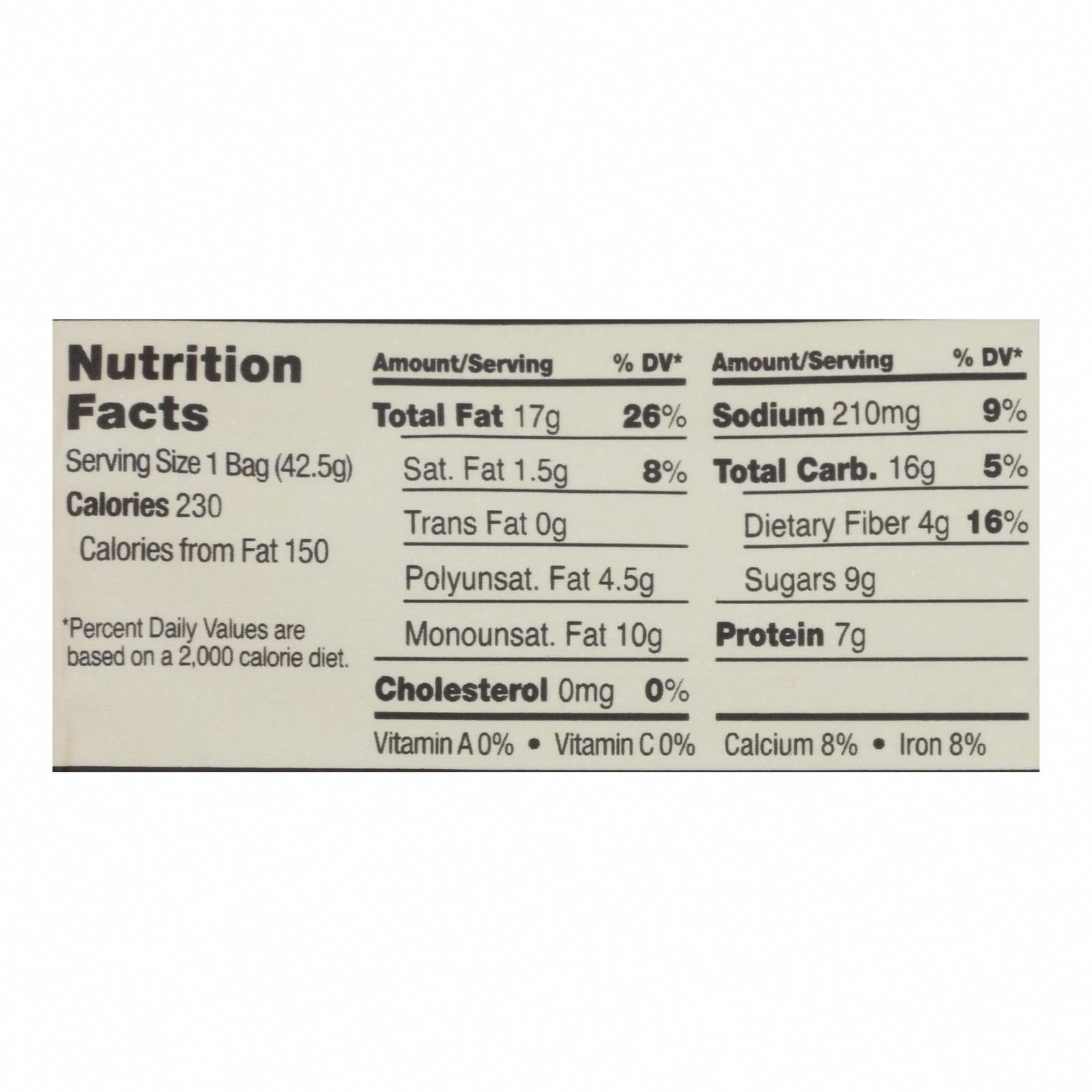 Sahale Snacks Glazed Nuts - Almonds with Cranberries Honey and Sea Salt - 1.5 oz - Case of 9 - Nutrition Facts