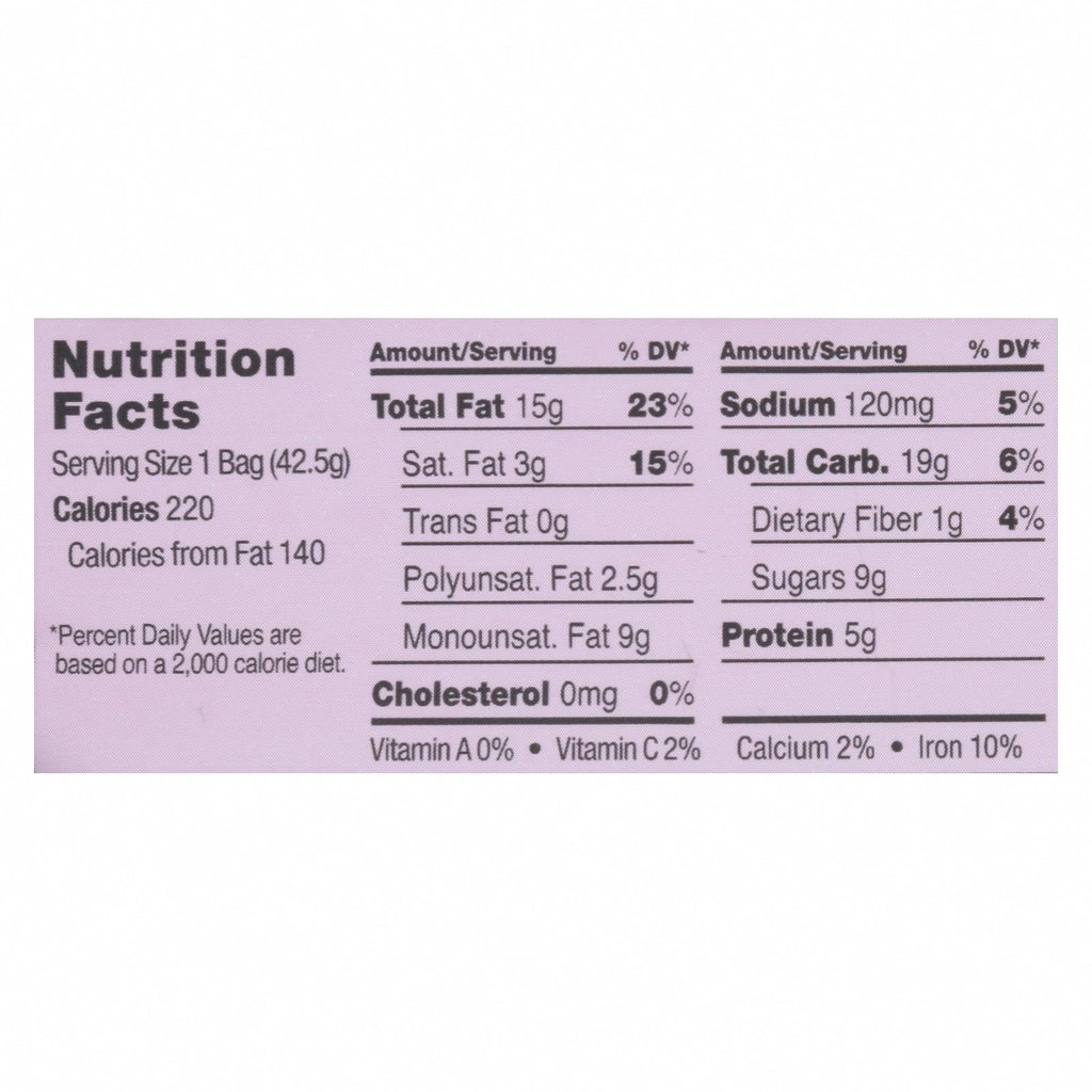 Sahale Snacks Glazed Nuts - Cashews with Pomegranate and Vanilla - 1.5 oz - Case of 9 - Nutrition Facts