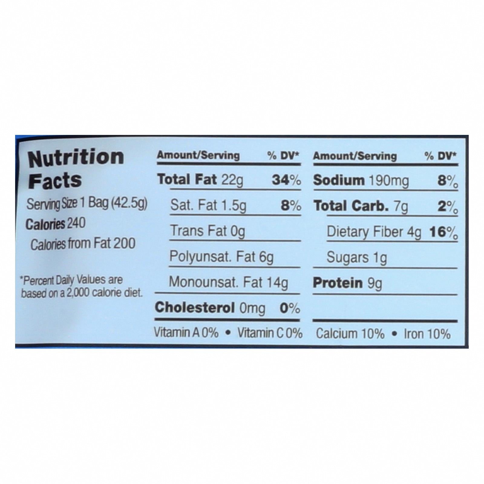 Sahale Snacks California Almonds - Dry Roasted - Sea Salt - 1.5 oz - Case of 9 - Nutrition Facts