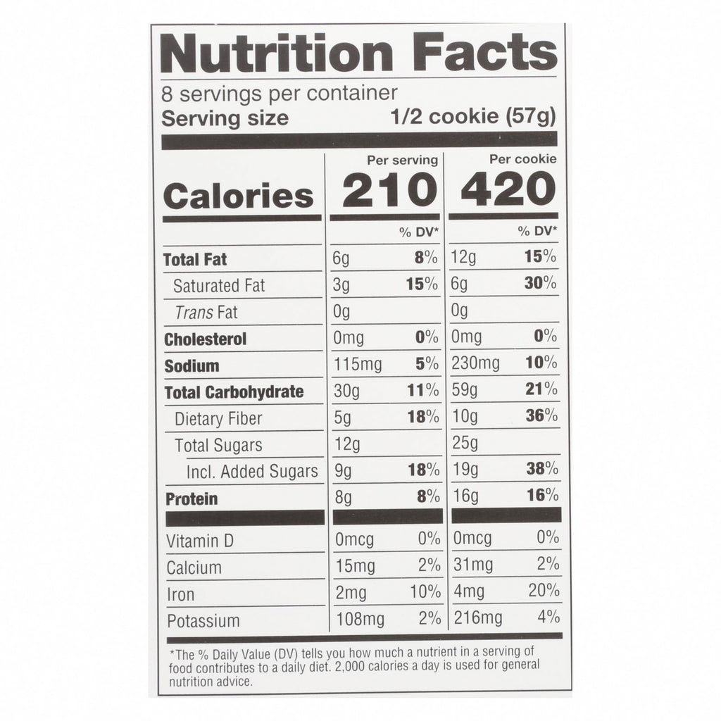 Lenny and Larry's The Complete Cookie - Chocolate Chip - 4 oz - Case of 12 - Nutrition Facts