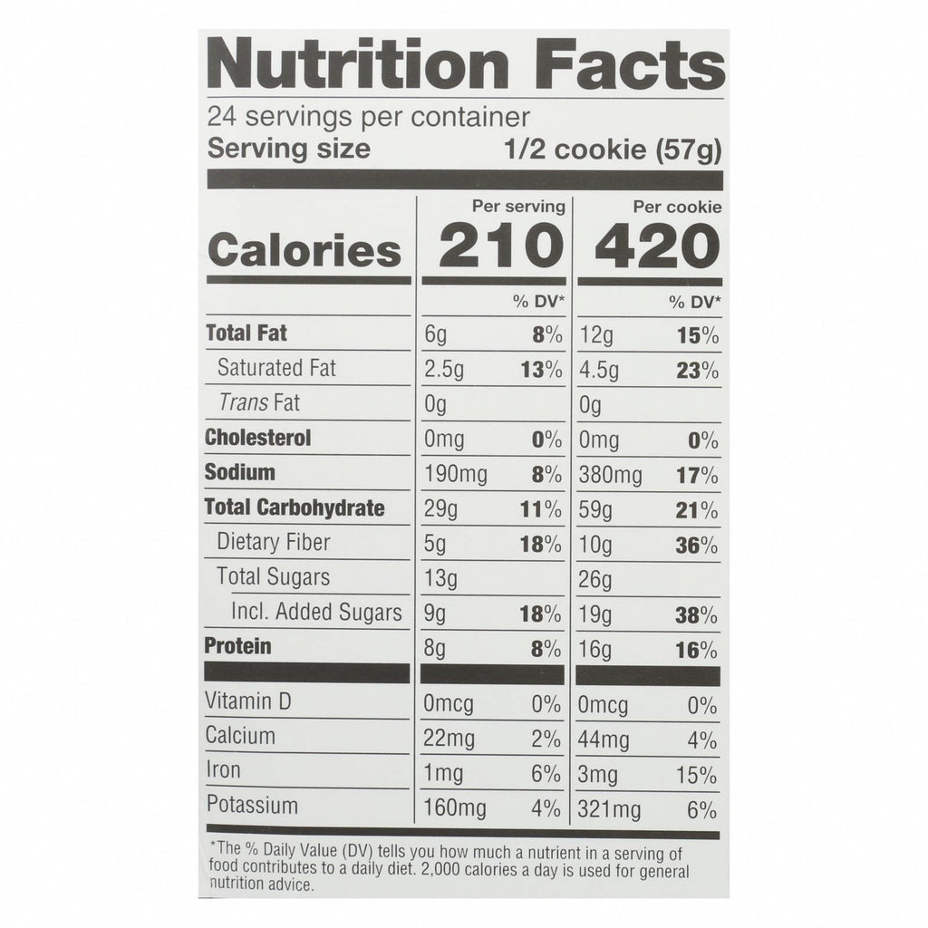 Lenny and Larry's The Complete Cookie - Oatmeal Raisin - 4 oz - Case of 12 - Nutrition Facts