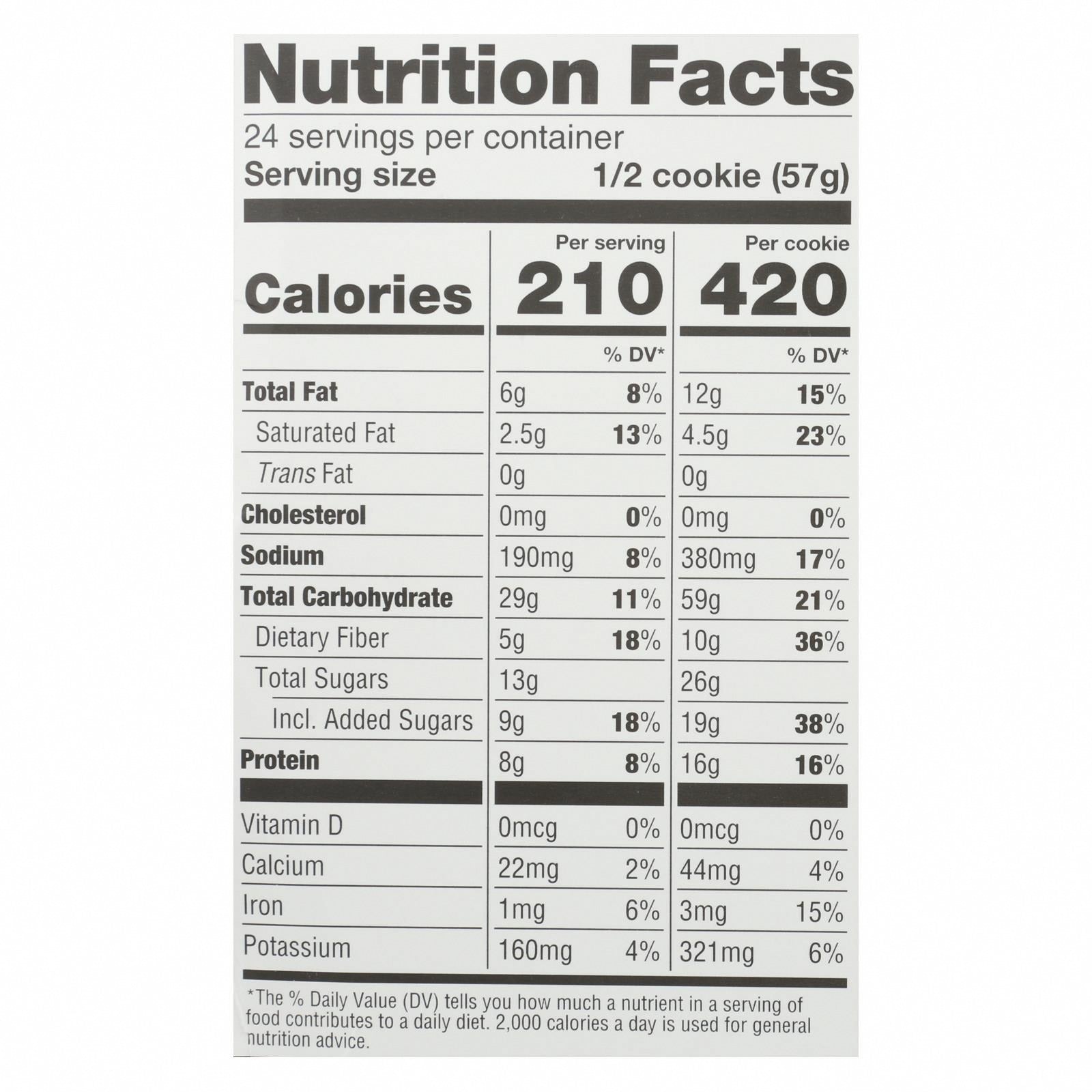 Lenny and Larry's The Complete Cookie - Oatmeal Raisin - 4 oz - Case of 12 - Nutrition Facts