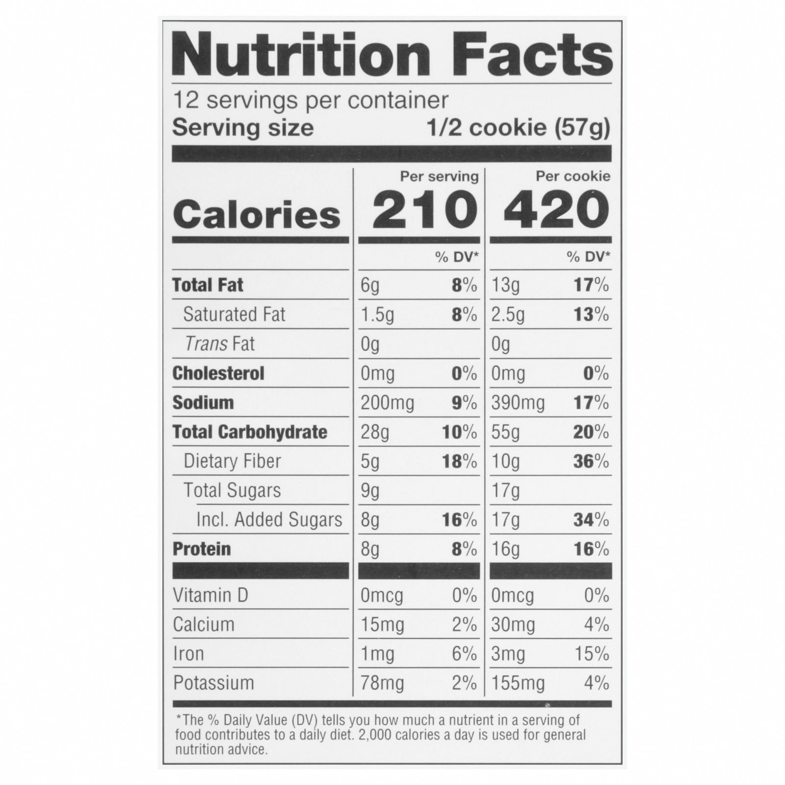 Lenny and Larry's The Complete Cookie - Peanut Butter - 4 oz - Case of 12 - Nutrition Facts