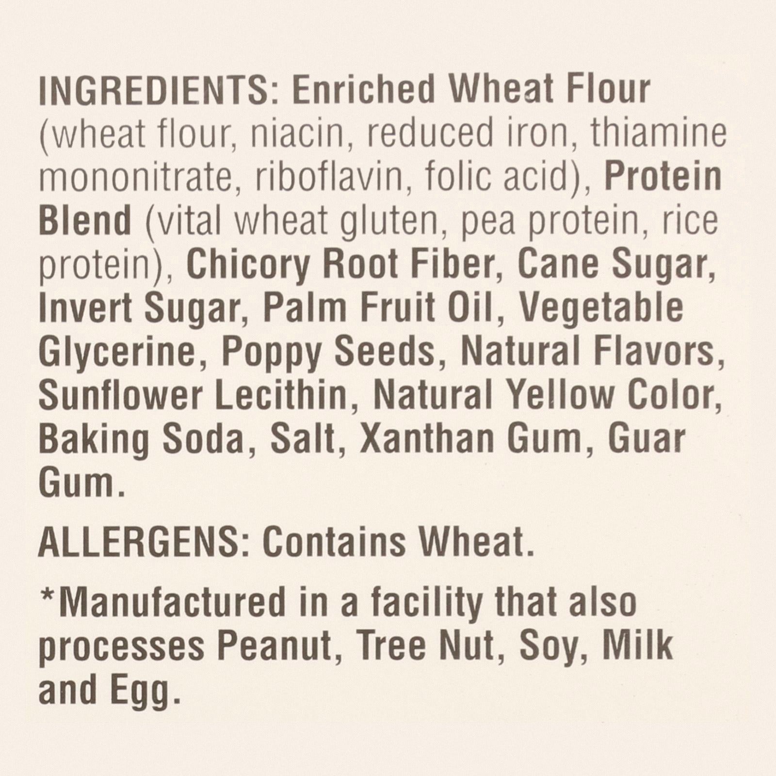 Lenny and Larry's The Complete Cookie - Lemon Poppyseed - 4 oz - Case of 12 - Back
