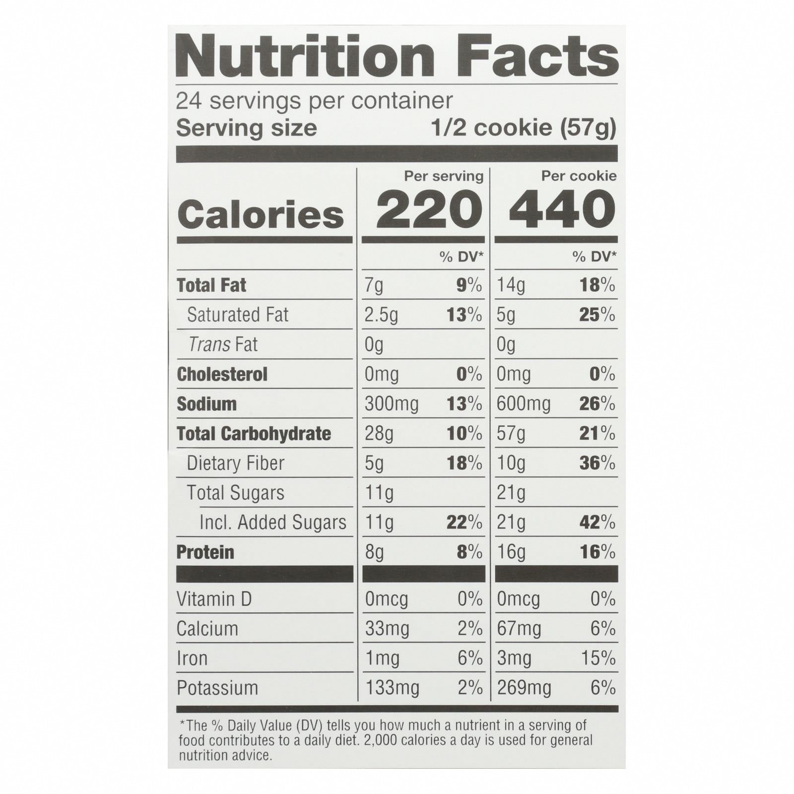 Lenny and Larry's The Complete Cookie - Lemon Poppyseed - 4 oz - Case of 12 - Nutrition Facts
