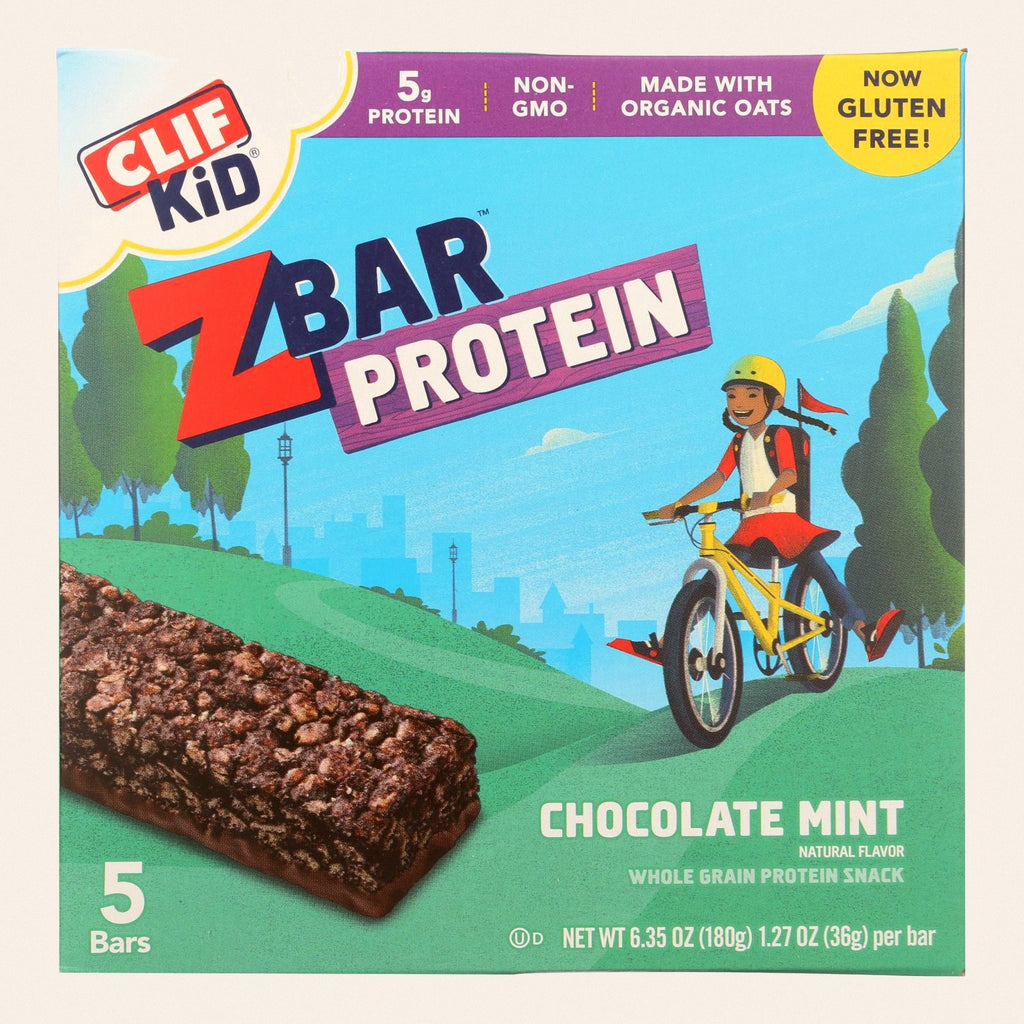 Clif Kid Zbar Organic Kid Zbar Protein - Chocolate Mint - Case of 6 - 1.27 oz. - Front