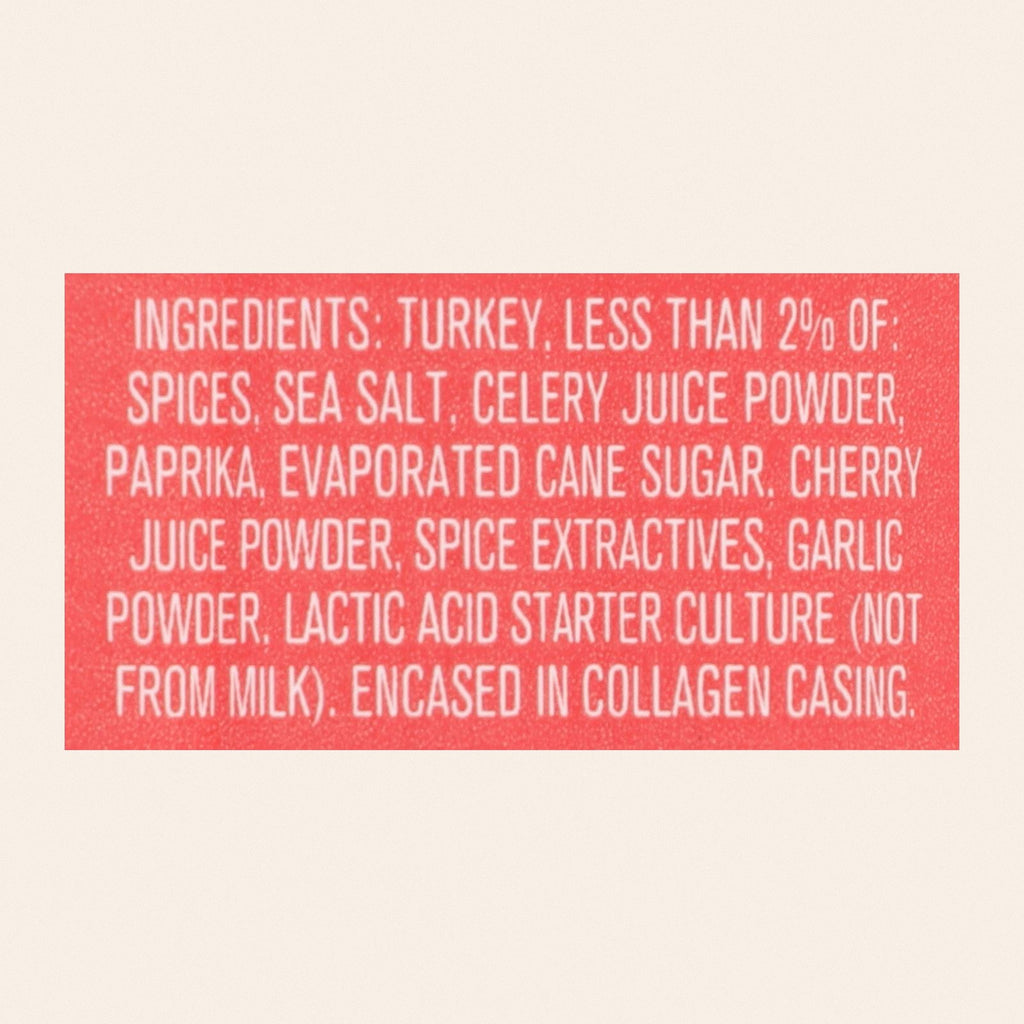 Vermont Smoke And Cure Real Sticks - Turkey Pepperoni - 1 oz - Case of 24 - Back