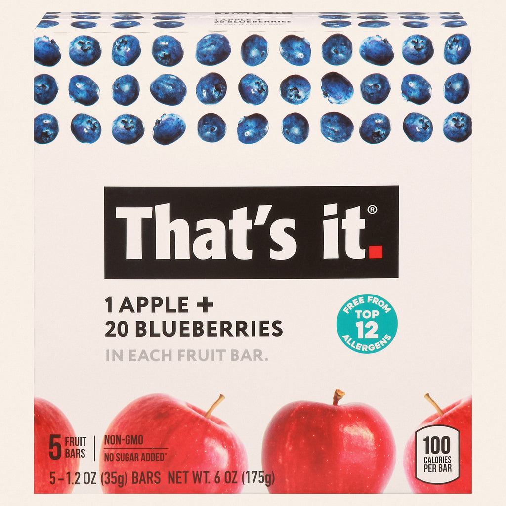 That's It Fruit Bar - Apple and Blueberry - Case of 12 - 1.2 oz - Front