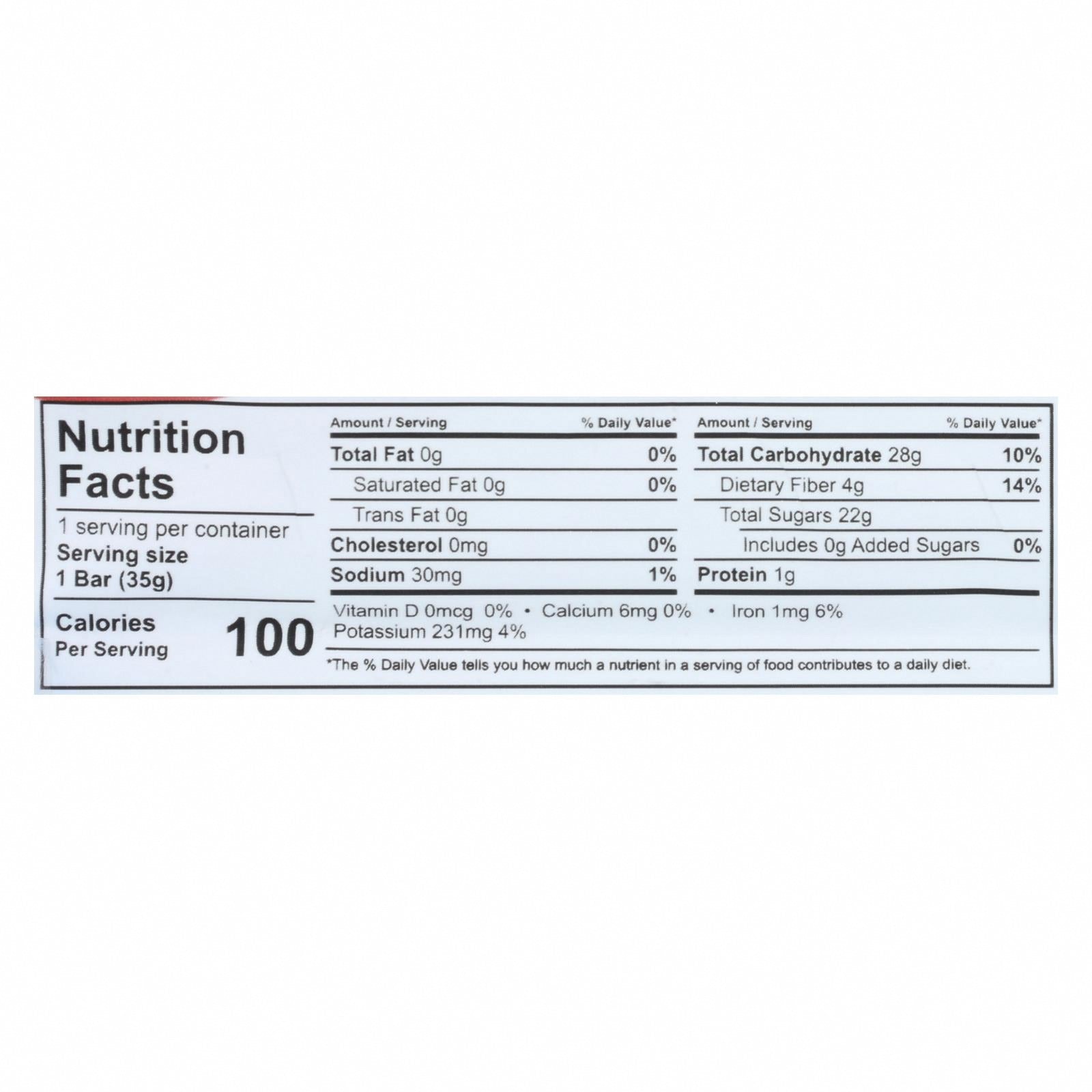 That's It Fruit Bar - Apple and Banana - Case of 12 - 1.2 oz - Nutrition Facts