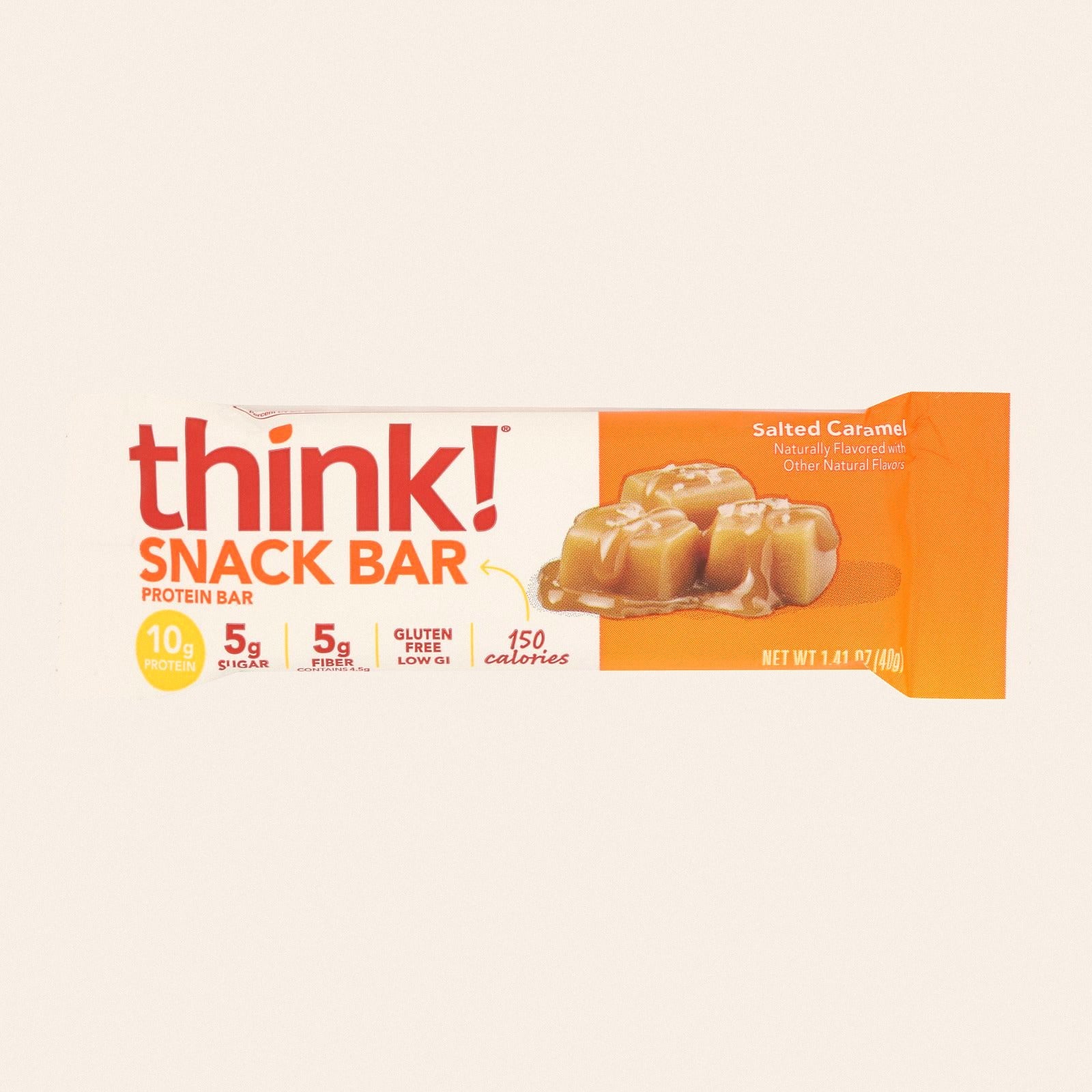 Think Products thinkThin Bar - Lean Protein Fiber - Caramel - 1.41 oz - 1 Case - Front