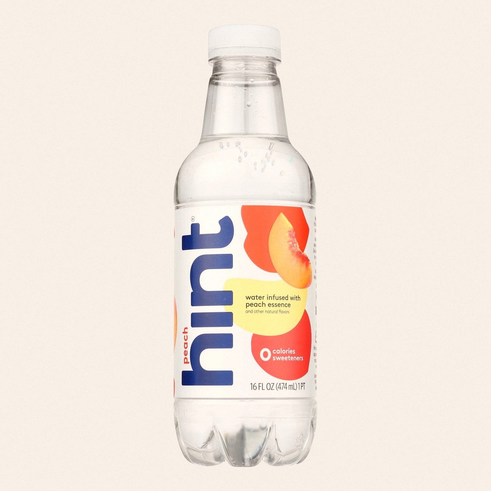 Hint Peach Water - Peach - Case of 12 - 16 Fl oz. - Front