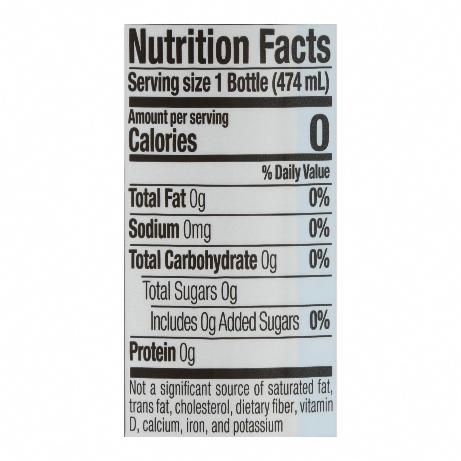 Hint Peach Water - Peach - Case of 12 - 16 Fl oz. - Nutrition Facts