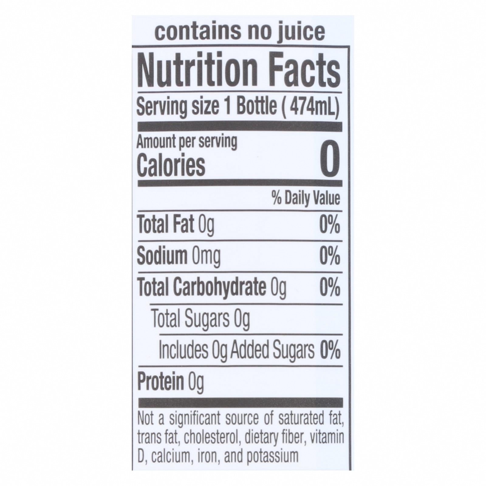 Hint Apple Water - Crisp Apple - Case of 12 - 16 Fl oz. - Nutrition Facts