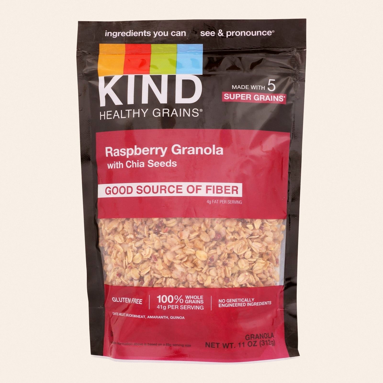 Kind Clusters - Granola - Healthy Grains - Raspberry with Chia Seeds - 11 oz - Case of 6 - Front