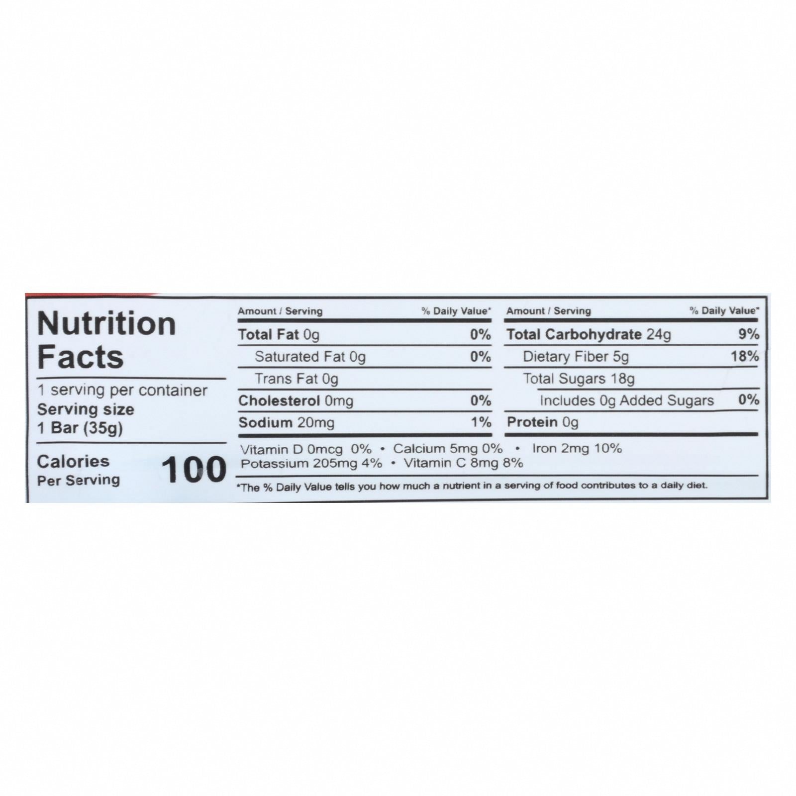 That's It Fruit Bar - Apple and Pineapple - Case of 12 - 1.2 oz - Nutrition Facts