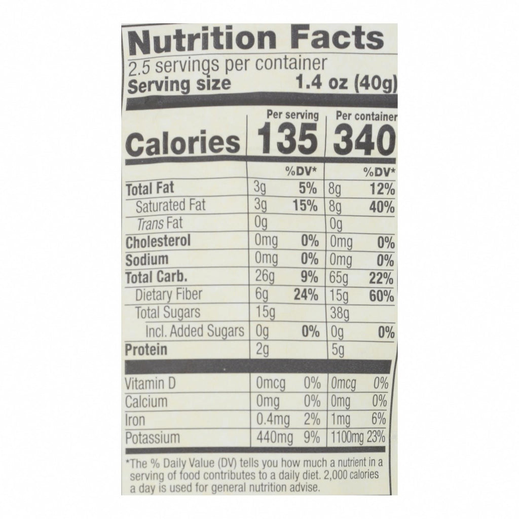Barnana Chewy Banana Bites - Organic Coconut - Case of 12 - 3.5 oz. - Nutrition Facts