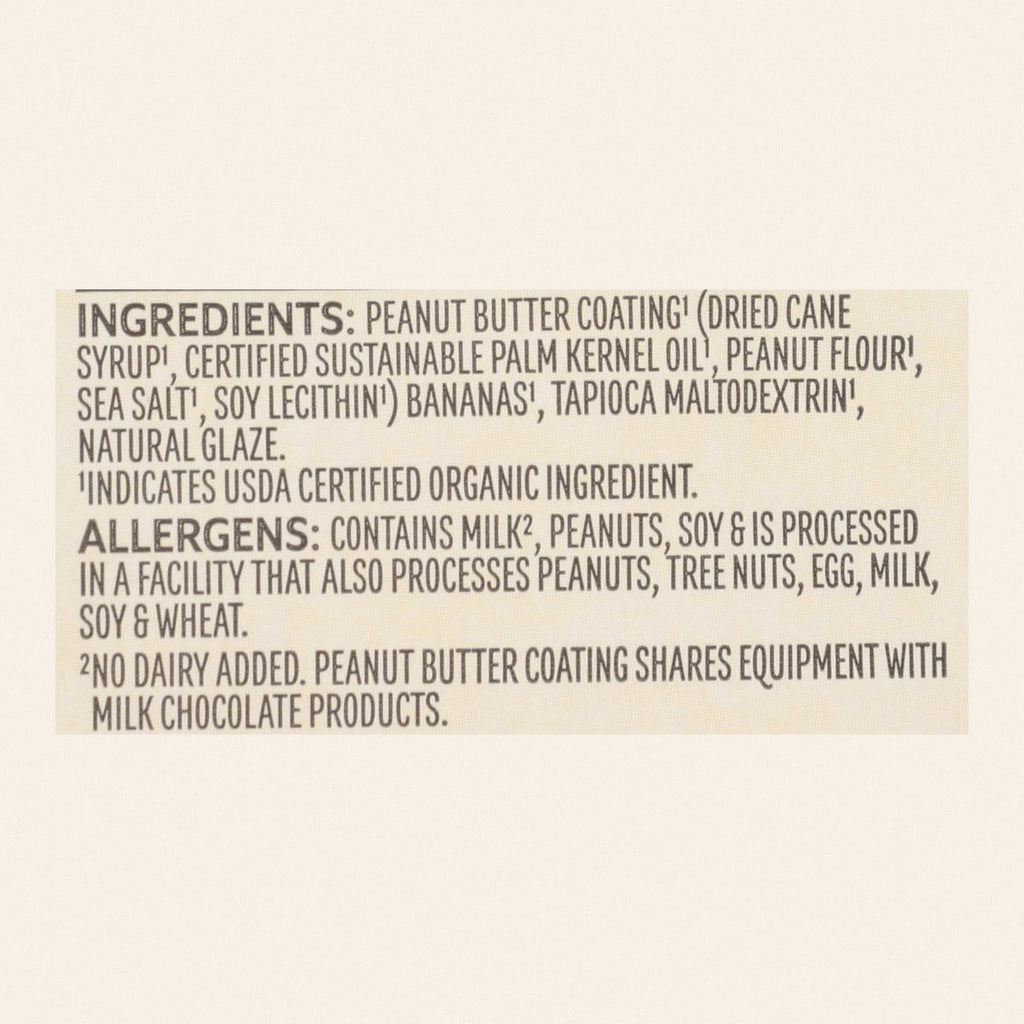 Barnana Chewy Banana Bites - Organic Peanut Butter - Case of 12 - 3.5 oz. - Back