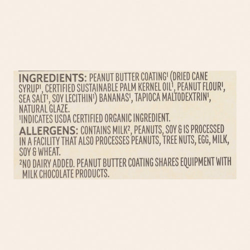 Barnana Chewy Banana Bites - Organic Peanut Butter - Case of 12 - 3.5 oz. - Back