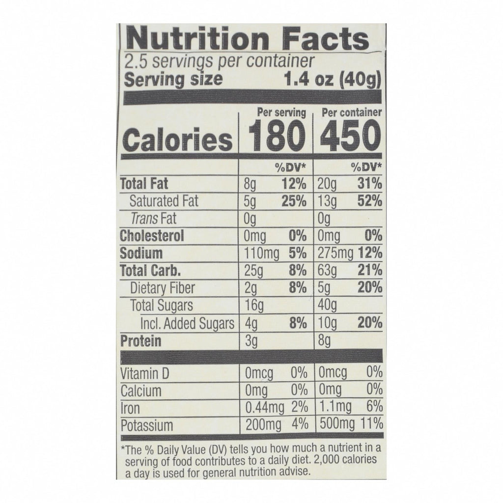 Barnana Chewy Banana Bites - Organic Peanut Butter - Case of 12 - 3.5 oz. - Nutrition Facts