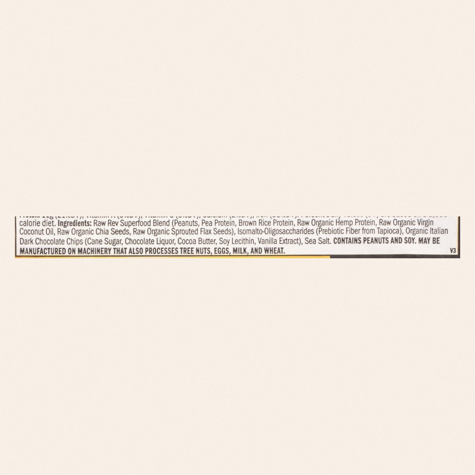 Raw Revolution Glo Bar - Peanut Butter Dark Chocolate and Sea Salt - 1.6 oz - Case of 12 - Back