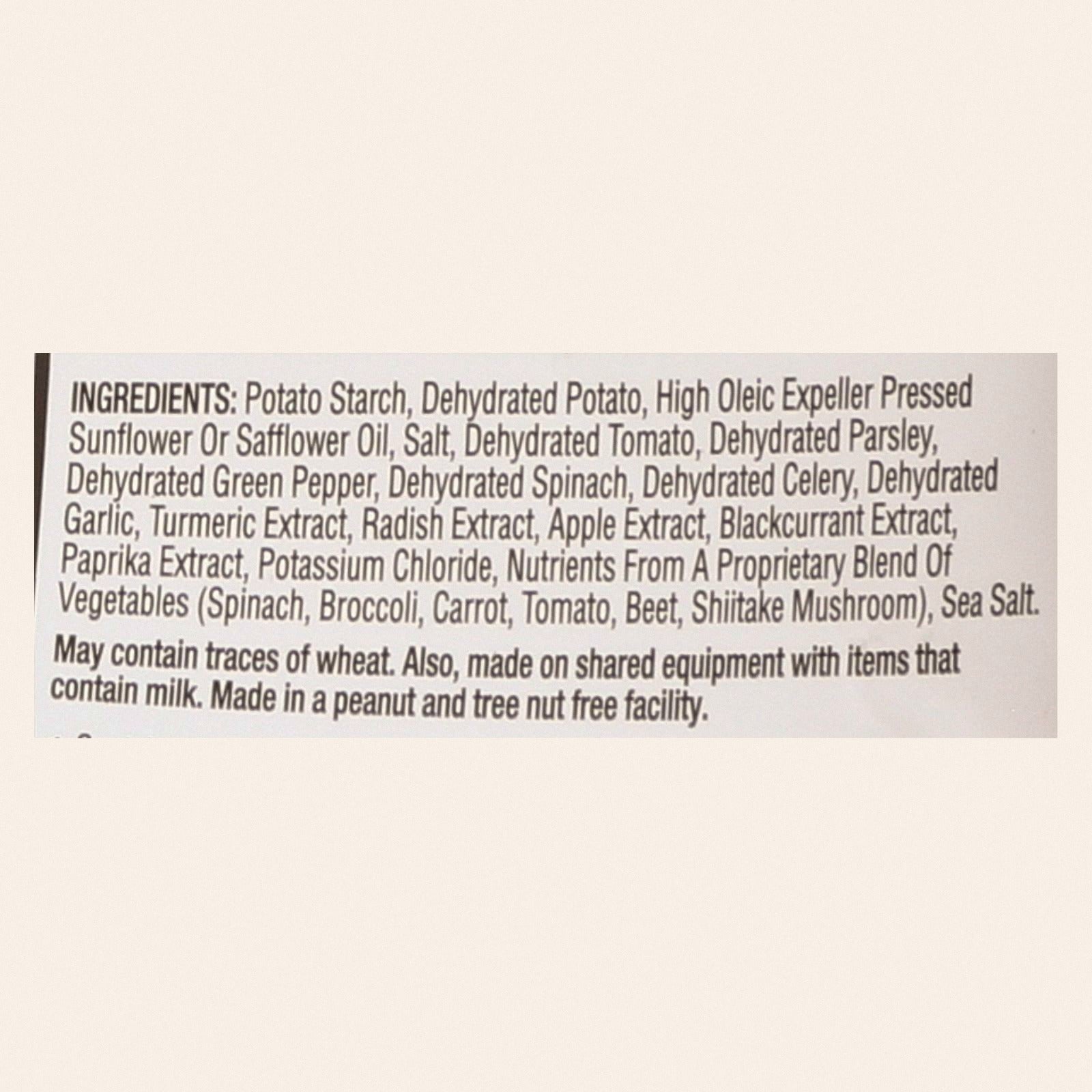 Good Health Veggie Straws - Sea Salt - Case of 24 - 1 oz. - Back
