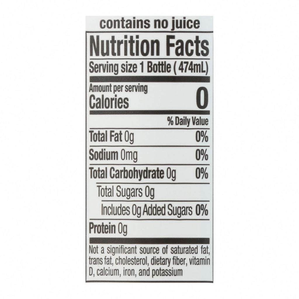 Hint Pineapple Water - Pineapple Unsweetened - Case of 12 - 16 Fl oz. - Nutrition Facts