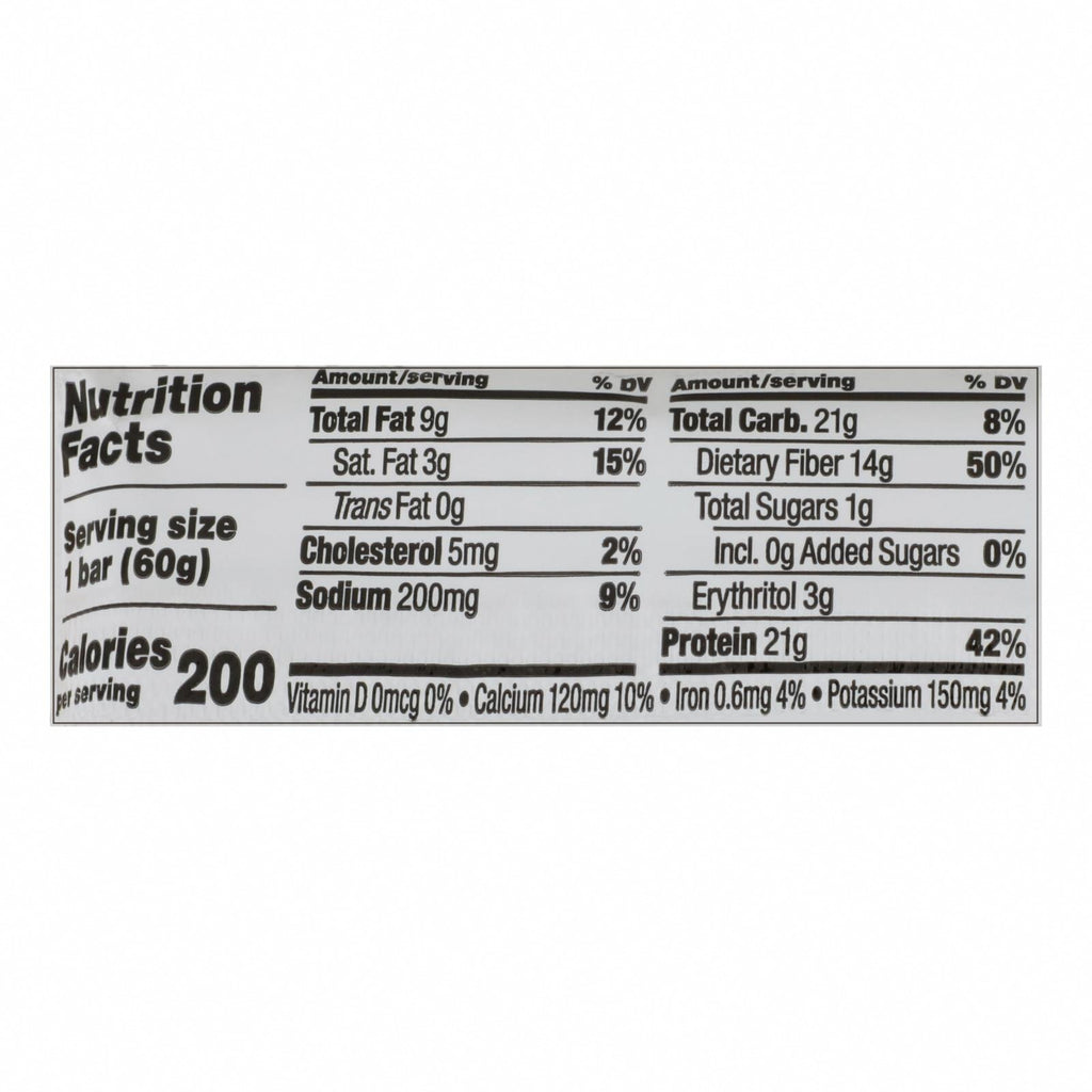 Quest Bar - Chocolate Chip Cookie Dough - 2.12 oz - Case of 12 - Nutrition Facts