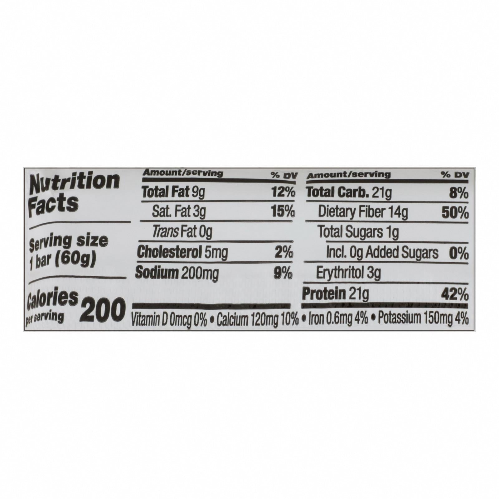 Quest Bar - Chocolate Chip Cookie Dough - 2.12 oz - Case of 12 - Nutrition Facts
