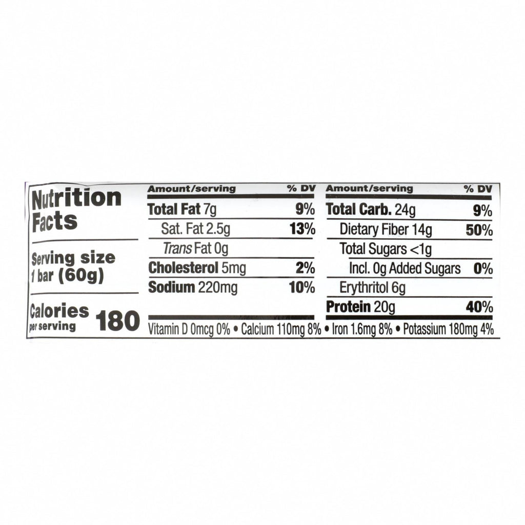 Quest Bar - Double Chocolate Chunk - 2.12 oz - case of 12 - Nutrition Facts