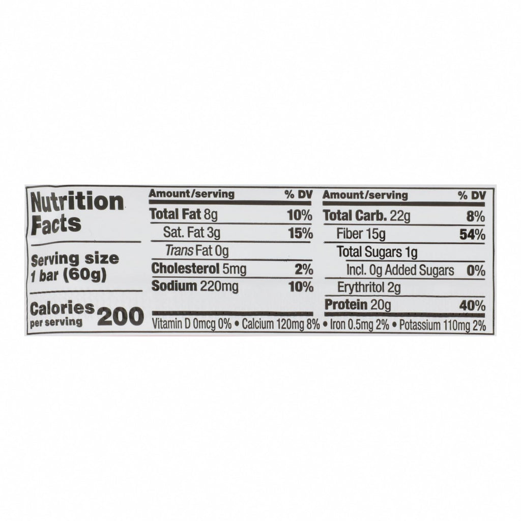Quest Bar - White Chocolate Raspberry - 2.12 oz - case of 12 - Nutrition Facts