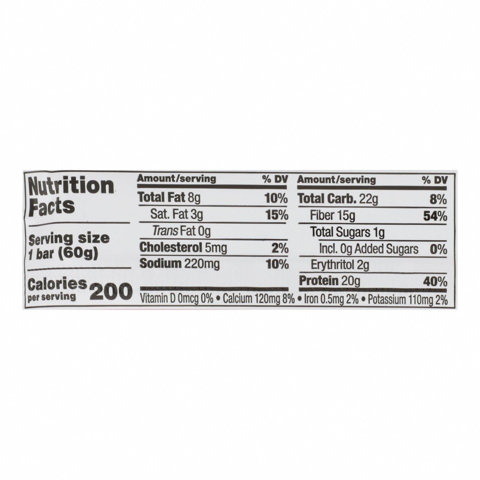 Quest Bar - White Chocolate Raspberry - 2.12 oz - case of 12 - Nutrition Facts