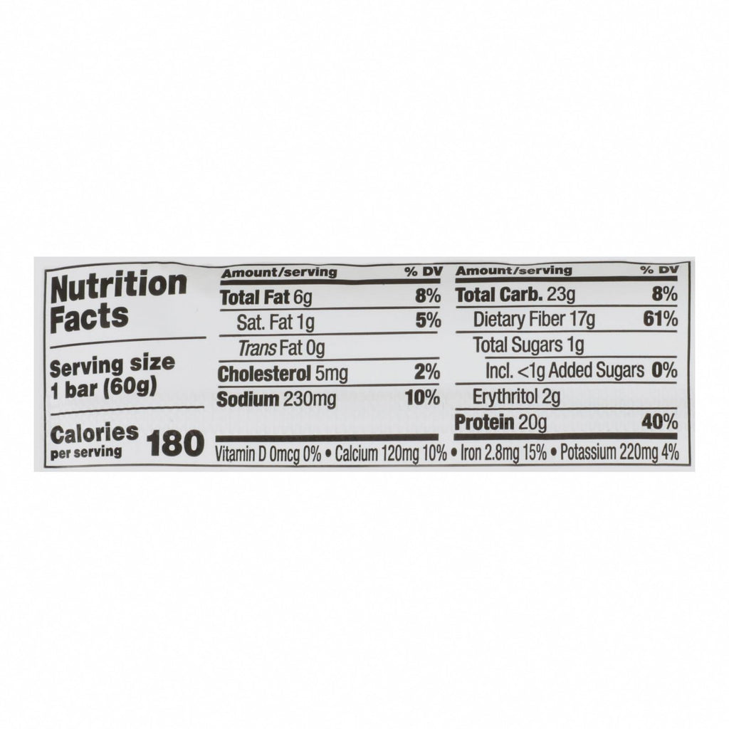 Quest Bar - Chocolate Brownie - 2.12 oz - case of 12 - Nutrition Facts