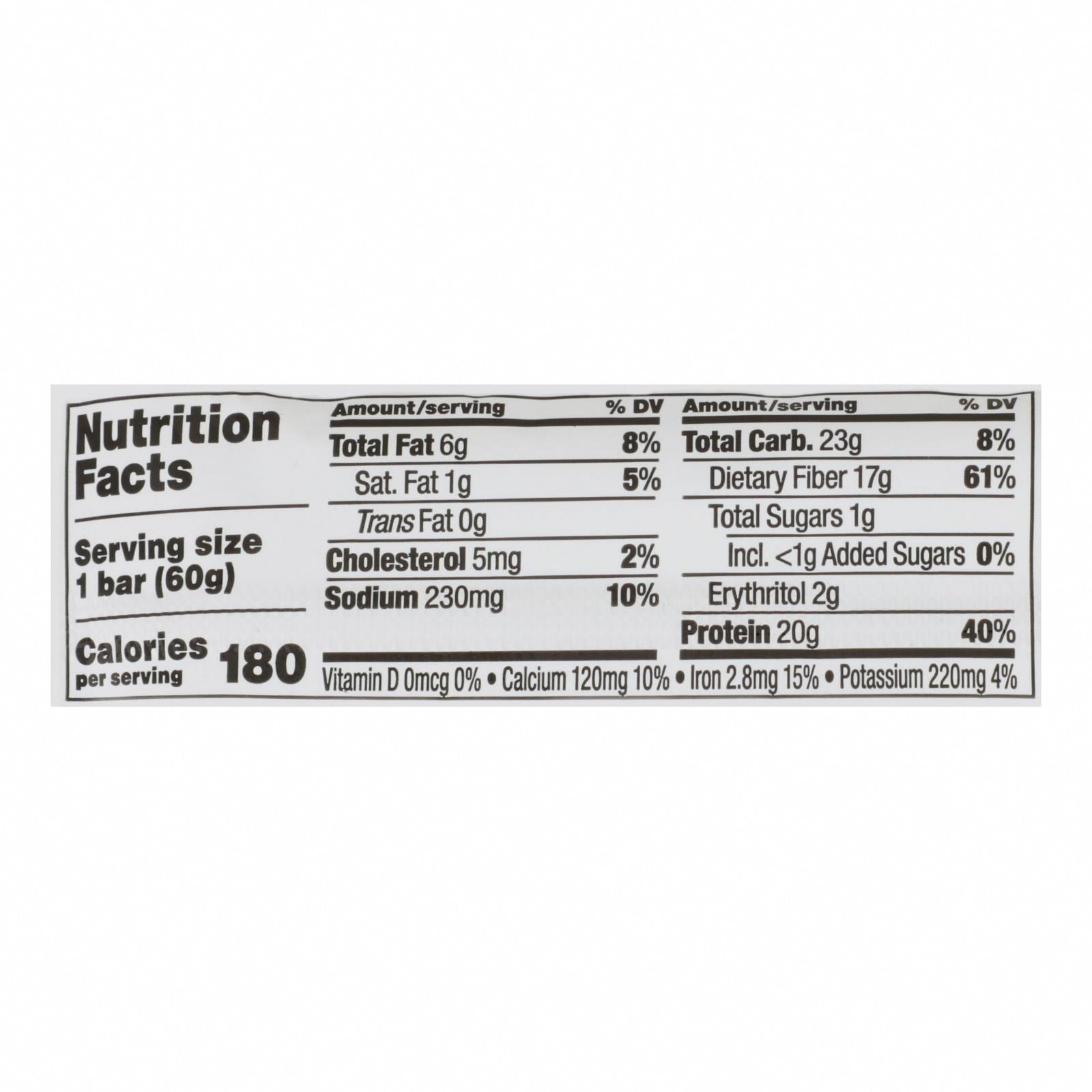 Quest Bar - Chocolate Brownie - 2.12 oz - case of 12 - Nutrition Facts