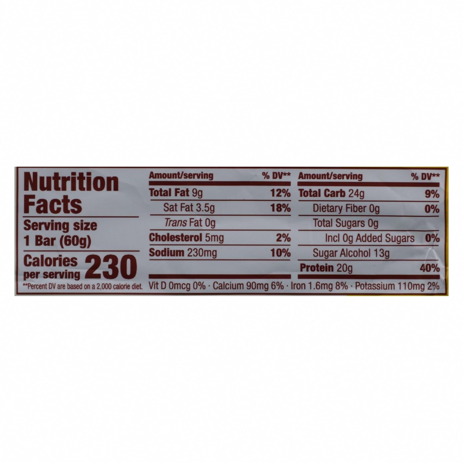 Think Products High Protein Bar - Lemon Delight - Case of 10 - 2.1 oz. - Nutrition Facts